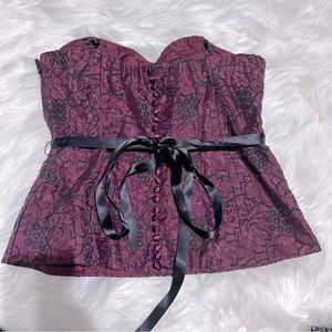 Corset‎ burgundy lace corset top size M